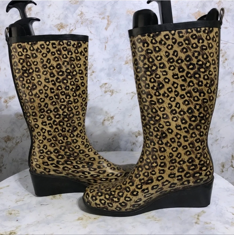 Capelli Womens  Knee High Outdoor Wedge Gardening Rain Boots - Picture 6 of 7